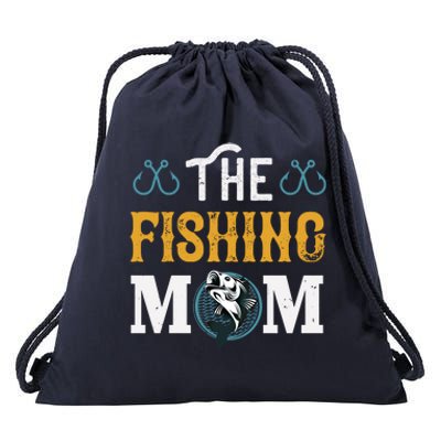 The Fishing Mom Funny Gift Drawstring Bag