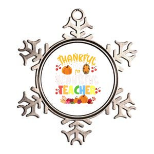 Thankful For My Beautiful Teacher Fall Autumn Vibes Costume Gift Metallic Star Ornament