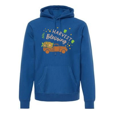 Thanksgiving Family Motif Gift Harvest Blessing Gift Premium Hoodie