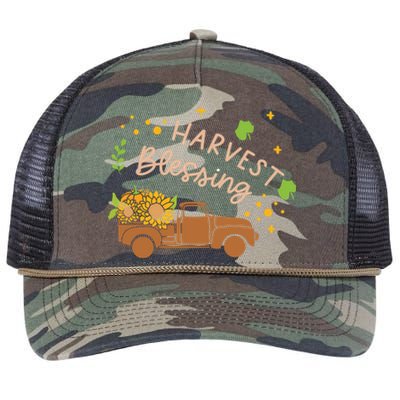 Thanksgiving Family Motif Gift Harvest Blessing Gift Retro Rope Trucker Hat Cap