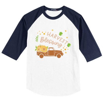 Thanksgiving Family Motif Gift Harvest Blessing Gift Baseball Sleeve Shirt