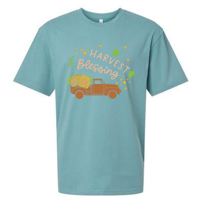 Thanksgiving Family Motif Gift Harvest Blessing Gift Sueded Cloud Jersey T-Shirt