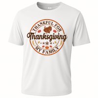 Thankful For My Family Thanksgiving Emblem Cooling Performance Crew T-Shirt