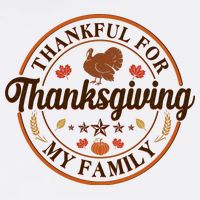Thankful For My Family Thanksgiving Emblem Cooling Performance Crew T-Shirt
