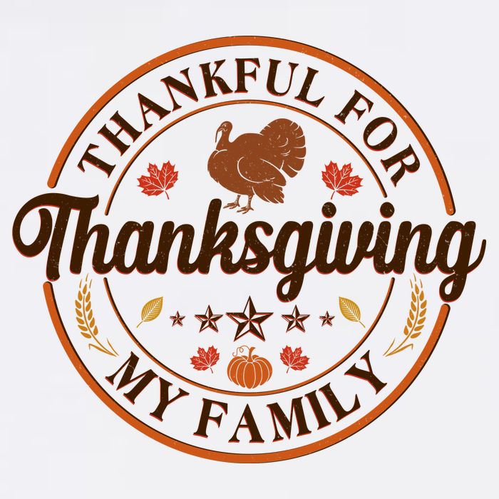 Thankful For My Family Thanksgiving Emblem Cooling Performance Crew T-Shirt