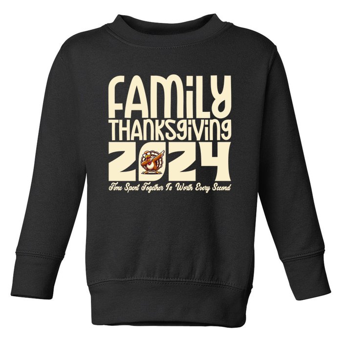 Thankful For My Tribe Family Thanksgiving Crew Dbbing Turkey Toddler Sweatshirt