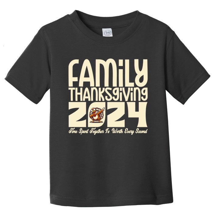 Thankful For My Tribe Family Thanksgiving Crew Dbbing Turkey Toddler T-Shirt