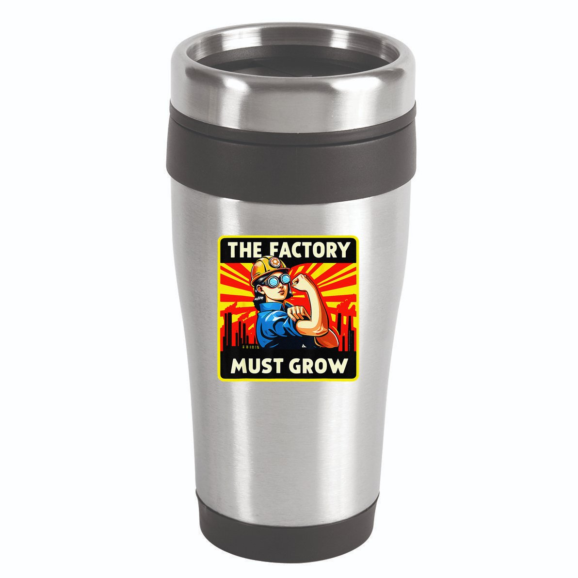 The Factory Must Grow 16oz Travel Tumbler
