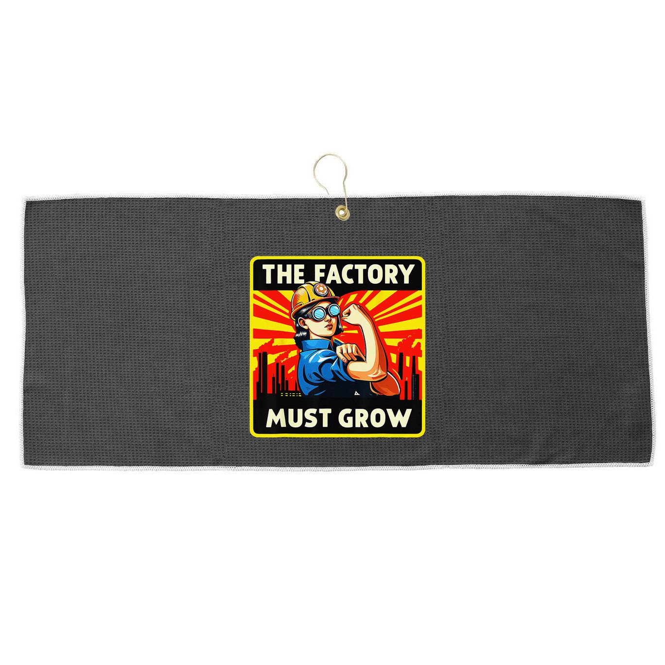 The Factory Must Grow Large Microfiber Waffle Golf Towel