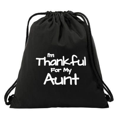 Thankful For My Aunt Matching Family And Friends Gift Drawstring Bag