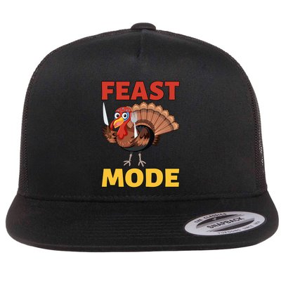 Thanksgiving Feast Mode Funny Turkey Gift Flatbill Hat