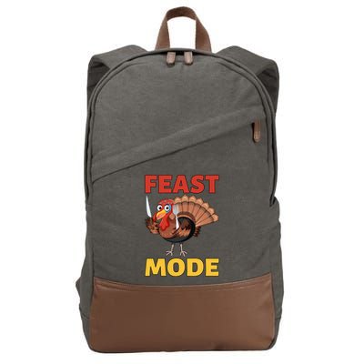 Thanksgiving Feast Mode Funny Turkey Gift Cotton Canvas Backpack