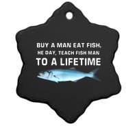 Teach Fish Man To A Lifetime Buy A Man Eat Fish He Day Gift Ceramic Star Ornament