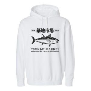 Tsukiji Fish Market Tuna Streetwear Tokyo Anime Garment-Dyed Fleece Hoodie