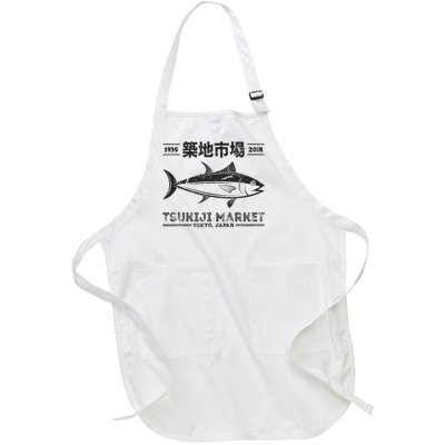 Tsukiji Fish Market Tuna Streetwear Tokyo Anime Full-Length Apron With Pockets