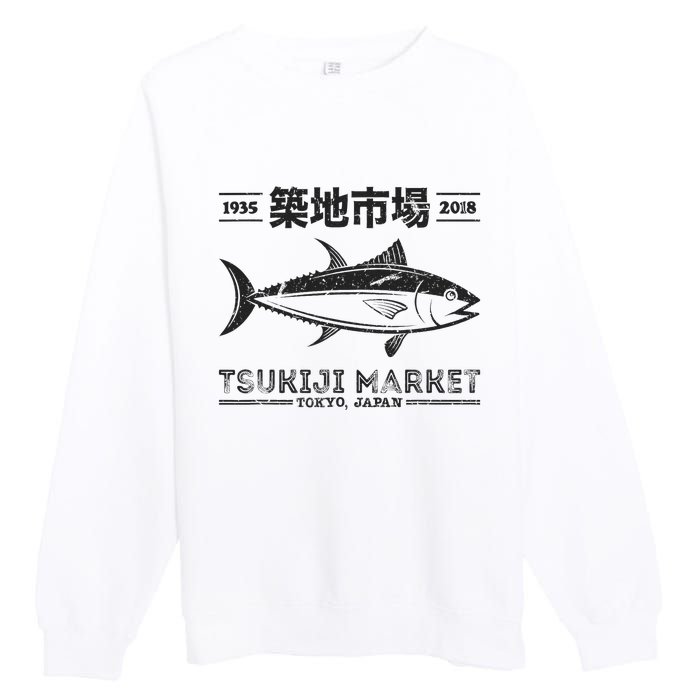 Tsukiji Fish Market Tuna Streetwear Tokyo Anime Premium Crewneck Sweatshirt