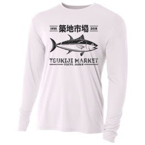 Tsukiji Fish Market Tuna Streetwear Tokyo Anime Cooling Performance Long Sleeve Crew