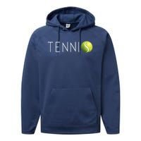 Tennis For Men Women Cool Text Tennis Ball Performance Fleece Hoodie