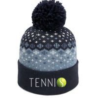 Tennis For Men Women Cool Text Tennis Ball The Baniff Cuffed Pom Beanie