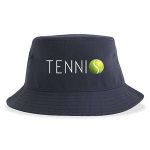 Tennis For Men Women Cool Text Tennis Ball Sustainable Bucket Hat