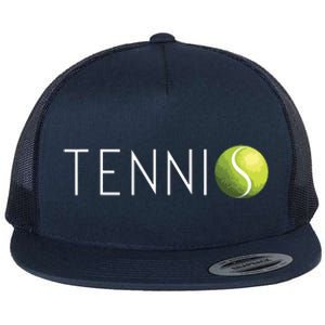 Tennis For Men Women Cool Text Tennis Ball Flat Bill Trucker Hat