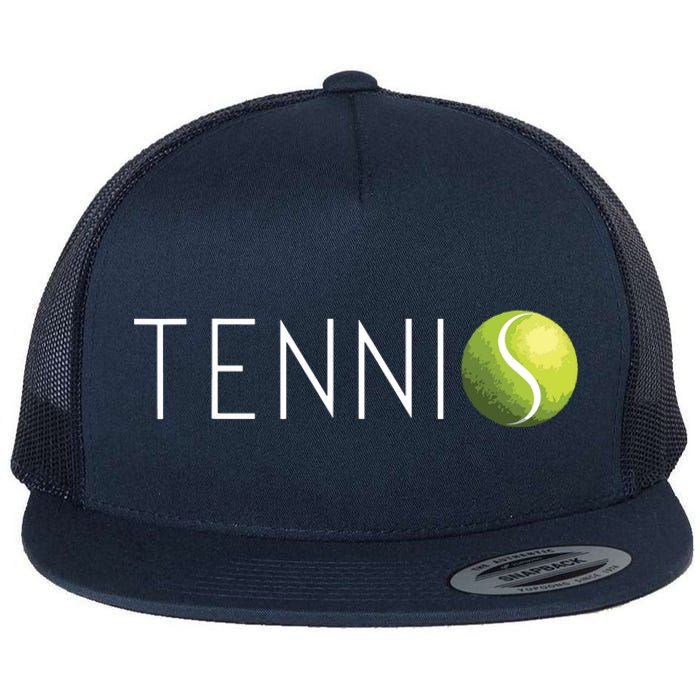 Tennis For Men Women Cool Text Tennis Ball Flat Bill Trucker Hat