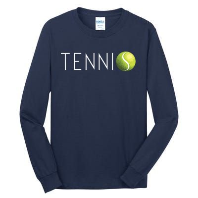 Tennis For Men Women Cool Text Tennis Ball Tall Long Sleeve T-Shirt