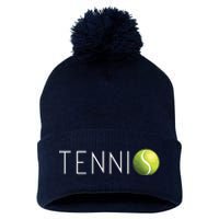 Tennis For Men Women Cool Text Tennis Ball Pom Pom 12in Knit Beanie