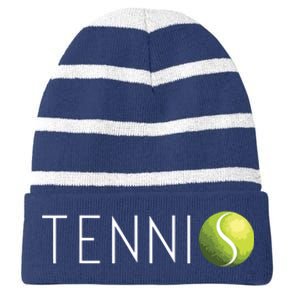 Tennis For Men Women Cool Text Tennis Ball Striped Beanie with Solid Band