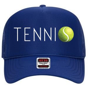 Tennis For Men Women Cool Text Tennis Ball High Crown Mesh Back Trucker Hat