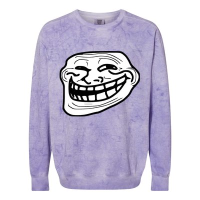 Troll Face Meme Funny Dank Meme Troll Face Colorblast Crewneck Sweatshirt