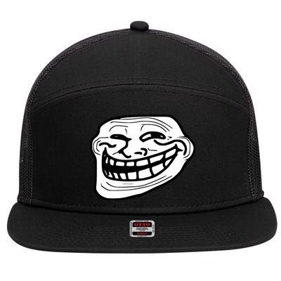 Troll Face Meme Funny Dank Meme Troll Face 7 Panel Mesh Trucker Snapback Hat