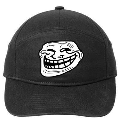 Troll Face Meme Funny Dank Meme Troll Face 7-Panel Snapback Hat