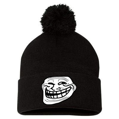 Troll Face Meme Funny Dank Meme Troll Face Pom Pom 12in Knit Beanie