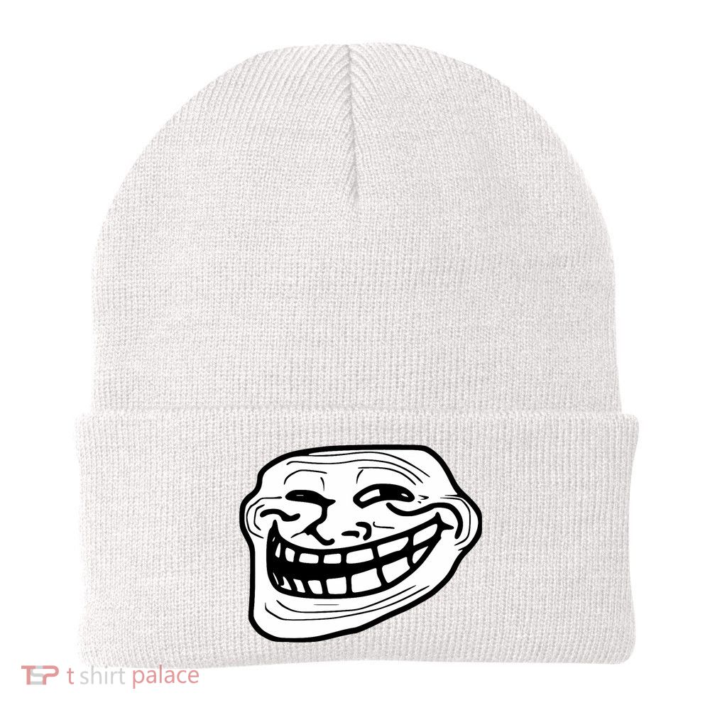 Troll Face Meme Funny Dank Meme Troll Face Beanie