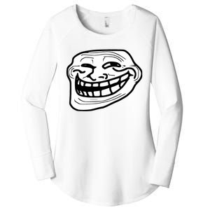 Troll Face Meme Funny Dank Meme Troll Face Women's Perfect Tri Tunic Long Sleeve Shirt