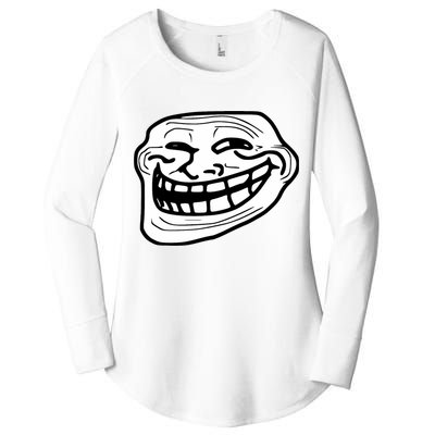 Troll Face Meme Funny Dank Meme Troll Face Women's Perfect Tri Tunic Long Sleeve Shirt