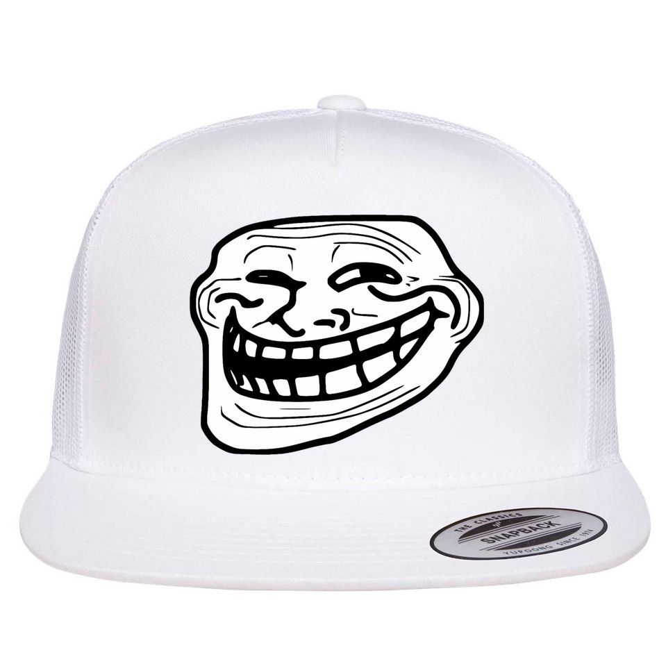 Troll Face Meme Funny Dank Meme Troll Face Flatbill Hat
