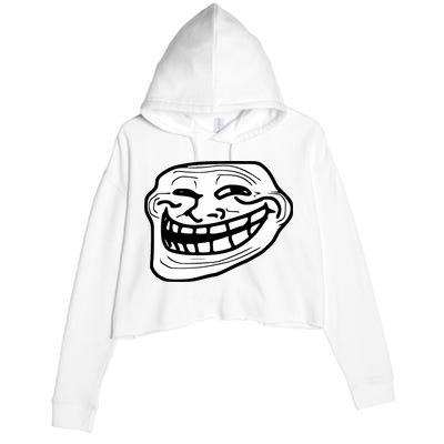 Troll Face Meme Funny Dank Meme Troll Face Crop Fleece Hoodie