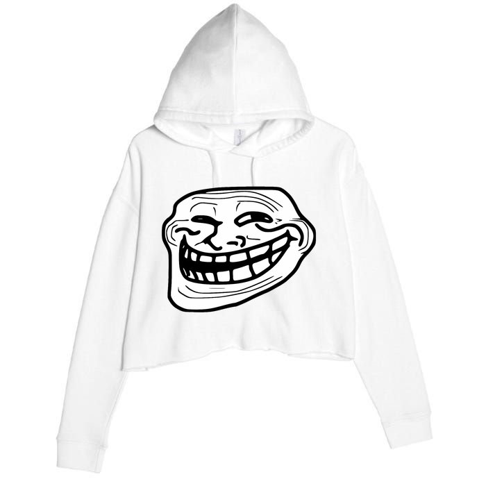 Troll Face Meme Funny Dank Meme Troll Face Crop Fleece Hoodie