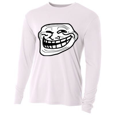Troll Face Meme Funny Dank Meme Troll Face Cooling Performance Long Sleeve Crew