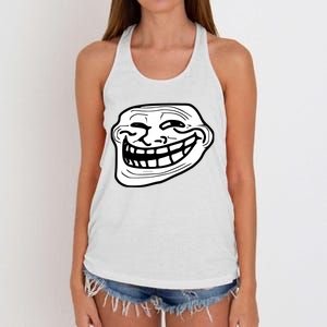 Troll Face Meme Funny Dank Meme Troll Face Women's Knotted Racerback Tank