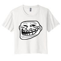 Troll Face Meme Funny Dank Meme Troll Face Women's Crop Top Tee