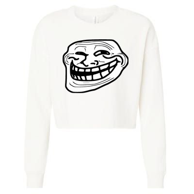 Troll Face Meme Funny Dank Meme Troll Face Cropped Pullover Crew