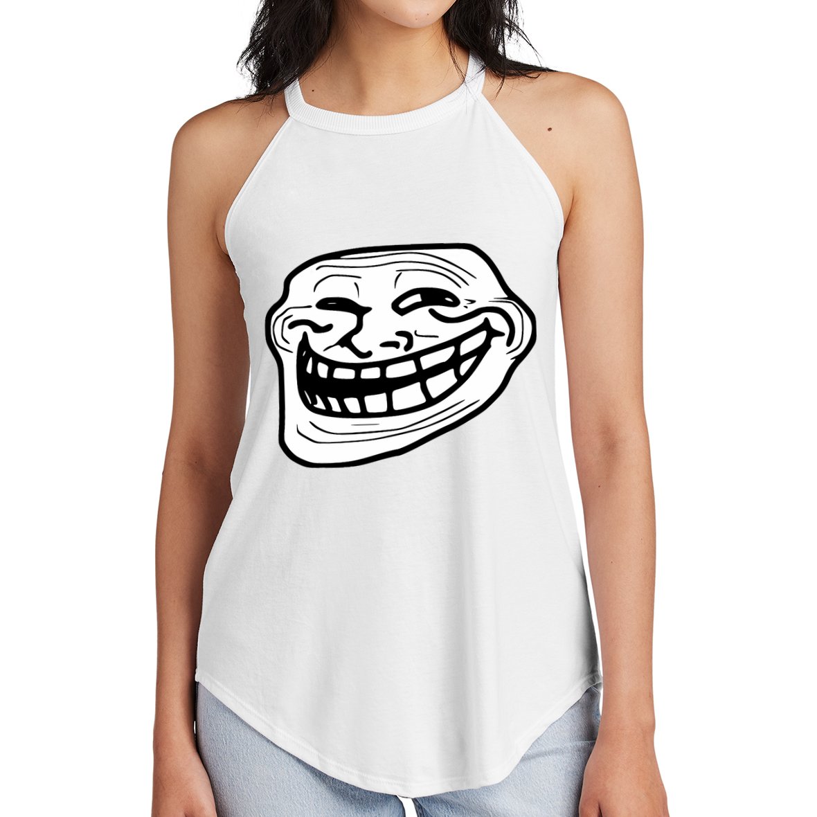 Troll Face Meme Funny Dank Meme Troll Face Women's Perfect Tri Rocker Tank