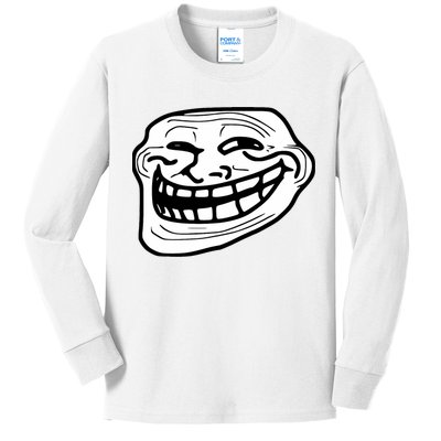 Troll Face Meme Funny Dank Meme Troll Face Kids Long Sleeve Shirt