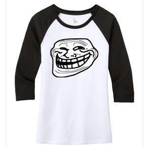 Troll Face Meme Funny Dank Meme Troll Face Women's Tri-Blend 3/4-Sleeve Raglan Shirt