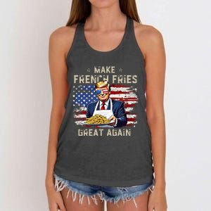 Trump Funny Make Fries Great Again Women's Knotted Racerback Tank