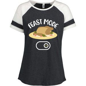 Thanksgiving Feast Mode Gift Turkey Dinner Leftover Great Gift Enza Ladies Jersey Colorblock Tee