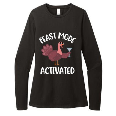 Thanksgiving Feast Mode Cool Gift Trot Turkey Martini Gift Womens CVC Long Sleeve Shirt